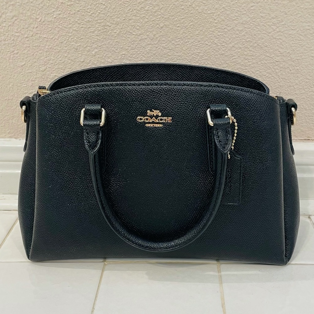 Black leather Coach bag